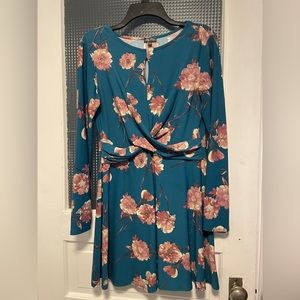 Women’s Teal Floral Mini Dress